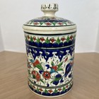 Vintage Kutahya Turkish Traditional Hand Painted Lidded Jar Canister
