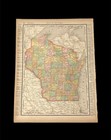 1895 Detroit City   Wisconsin State Colored Atlas World Map Rand Mcnally Vintage