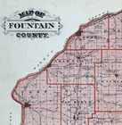 1876 Indiana Map Fountain County Covington Attica Portland Newtown Wallace In
