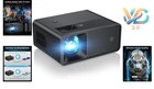 Mini Projector 2025 Full Hd 1080p Portable Wireless Home Cinema Black