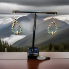 Native American Indian Pearl And Turquoise Earrings 925 Sterling Silver Handmade