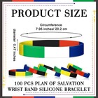 Wrist Band Wordless Silicone Bracelet Plan Of Bible Salvation Christian 100 Pcs