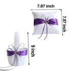 Awtlife 2pcs Sets Flower Girl Basket And Ring Pillow Purple Wedding Decor
