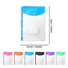6pcs A4 Expandable File Pockets  11-hole Binder Pouches With Snap Closure