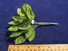 Vintage Green 2 5  Velvet Leaves 12p Bunch Millinery Artificial Leaf Japan Cc10a