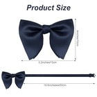 Bow Tie For Men Classic Solid Color Satin Big Bow Tie Adult Navy Blue