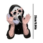 New Ghoulish Resin Light Up Halloween Pink black Scream Girl Phone Statue