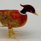 Vintage Murano Style Blown Glass Pheasant Bird Figurine Gold Aventurine Euc