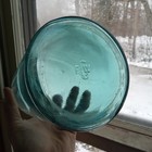 Fgw fairmount Glass Works Indiana  Deep Aqua 1 2 Gallon Blob Top Mineral Water