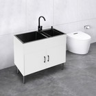Double Bowl Sink Cabinet Utility Sink Laundry Sink Free Standing Sink W faucet