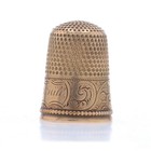 Yellow Gold Victorian Scrolling Fern Thimble 14k Mono Antique Sewing Tool Size 6