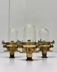 Reclaimed Ship Salvaged Original Ceiling Mount Nautical Brass Light - Lot Of 3