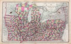 1871 Central States Map Original Michigan Ohio Wisconsin Kentucky Iowa Illinois 