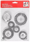 Wire Wheel Cup Brush Set Drill Attachment Coarse Crimped Carbon Steel Shank 6pcs