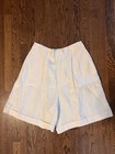 Vintage Nos Ralph Lauren Women Shorts 14 100  Linen Cream Bermuda High Waist 28w