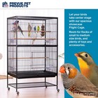 Large Steel Bird Flight Cage With Wheels Parakeet Finch Cockatiel Black
