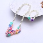 6 Sets Girl Kids Toddlers Lovely Dazzling Beads Necklace Bracelet Jewelry Set