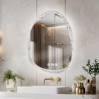 Led Wall Bathroom Mirror With Lights Clear Crystal Makeup Vanity Mirror Anti-fog