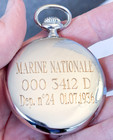 1936 Paul Garnier France Navy Marine Silver Engraved Pocket Watch Wwii De Gaule