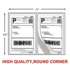1000 Shipping Labels 8 5 x5 5  Rounded Corner Self Adhesive 2 Per Sheet Blank Us