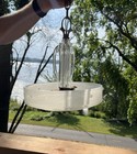 Antique Art Deco Ceiling Light Chandelier Flower Design Glass Shade Very Lovely 
