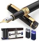 Sleek Refillable Fountain Pen Gift Set With 24 Ink Cartridges     Modern Design