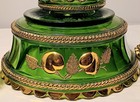 Vintage Antique Northwood Eapg Emerald Green Peach Cable Hostess Set Carnival   