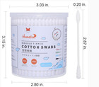 Cotton Swabs Spiral Pointed - 600 Count Organic Cotton Buds Charcoal Gothic