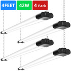 4 Pack 4ft Linkable Led Shop Light For Garage  4400lm  42w Utility Light - Black