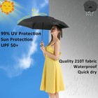 Mini Capsule Umbrella 5 Folding Uv Protection Windproof With Case Black