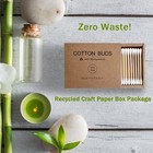Bamboo Cotton Swabs 400 Count - Vegan Cotton Buds - Natural Wooden Ear Sticks   