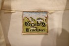 Grubig Trachtin Alpin Bavarian Traditional Men s Shirt Edelweiss Embroidery Vtg
