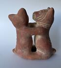 Colima Ceramic Dancing Dogs Mexican Folk Art Aztec Xolo Mesoamerican Dog Pottery