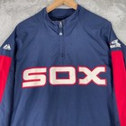 Majestic Cooperstown Chicago White Sox Jacket Mens Large Navy Red Pullover