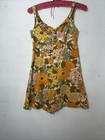 50s 60s True Vintage Romper Unbranded Daisy Floral Small Orange