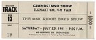 Vintage 1981 Oak Ridge Boys Full Complete Concert Ticket Stub Elkhart In