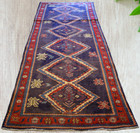 Rug  Butterfly Rug  Handmade Oriental Wool Runner Geometric Vintage 3 4 X 9 3