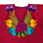 Handmade Huipil Blouse Floral Embroidered Mayan Oaxacan Mexican Women   s Xl