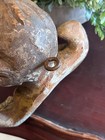 Antique Carved Wood Angel Santos Cherub Head Wings Putti Primitive Polychrome