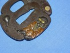 Japanese Samurai Sword Guard Tsuba  Tanto Size  Shakudo   Mixed Metal Daruma