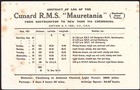 Rms Mauretania Cunard Line Ocean Liner C1930 Trade Card 4x6 5 