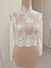 Wedding Dress Topper Jacket For Bride White Ivory Lace Women Accessories