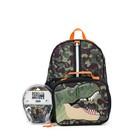 Boys 3-piece Dinosaur Kids 17  Backpack Set With Headphones   Lunchbox Dino Camo