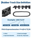180x72x37 Rubber Tracks Set Of 2 Mini Excavator Replacement Tracks Heavy Duty