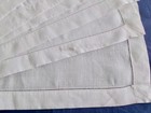 Vtg Set 6 Pure Plain White Linen Placemats W  1  Wide Hand Hemstitch 11 5x17 5 