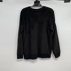 Roots Canada Beaver Logo Fleece Crewneck Pullover Sweatshirt Size L Black