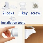Child Safety Magnetic Cabinet Locks Adhesive Baby Proofing Cabinets No Drilling