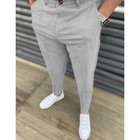 Casual Mid-waist Formal Trousers Men Summersolid Color Micro-elastic Work Pants