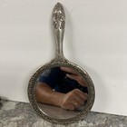 Elegance Silver Plated Vanity Dresser Hand Mirror Vintage