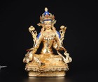 5  Pure Copper Tibetan Buddhism Green Tara Statue Bronze Sculpture Buddha Figure